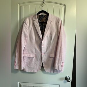 Ferrecci Men’s Seersucker Blazer 40 Short Paisley Interior Spring Essential